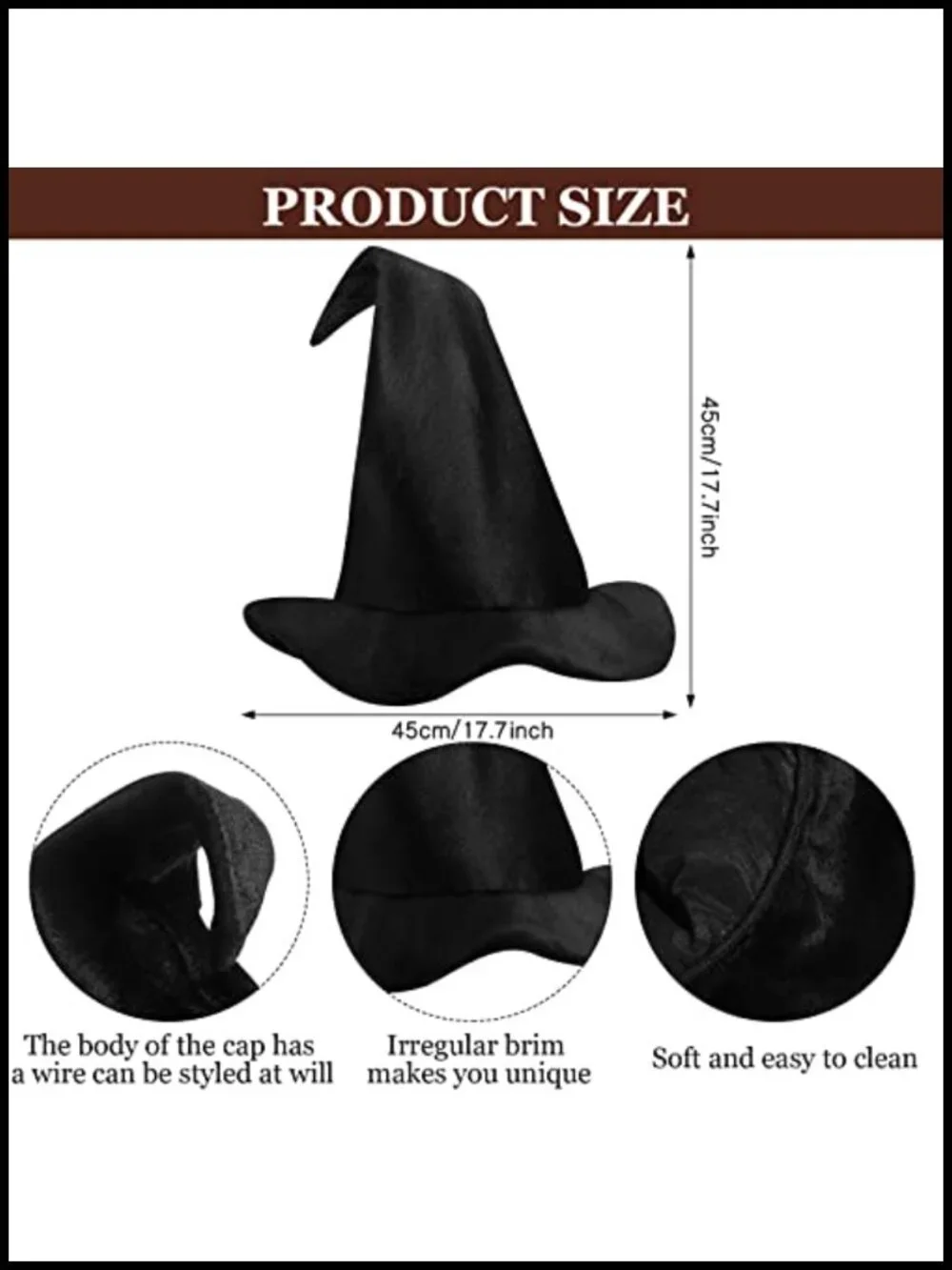 Kids Witch Costume Set Reversible Cape Hat Broom Halloween